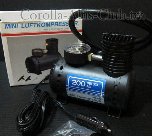 迷你型 12V 多功能胎壓測量 打氣機 200PSI  $300元